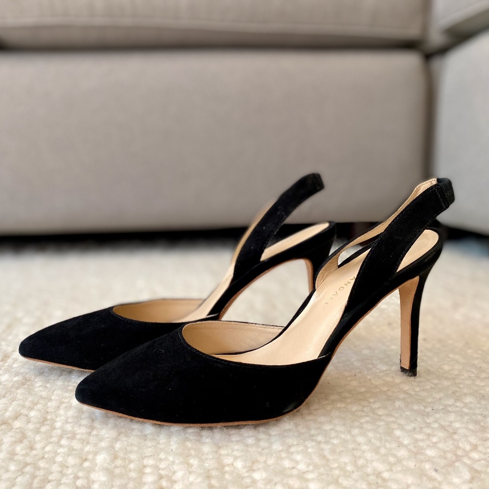 Black suede pumps, Loeffler Randall